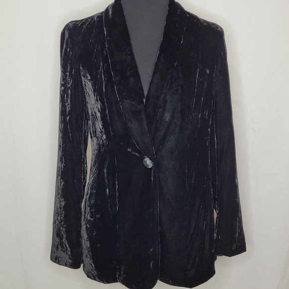 J. Jill Silk Blend Velvet Blazer - Size XS - Picture 2 of 11